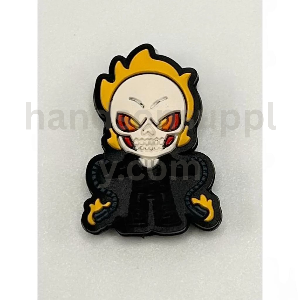 Fierce Villain Character with Fiery Red Eyes Silicone Focal Beads
