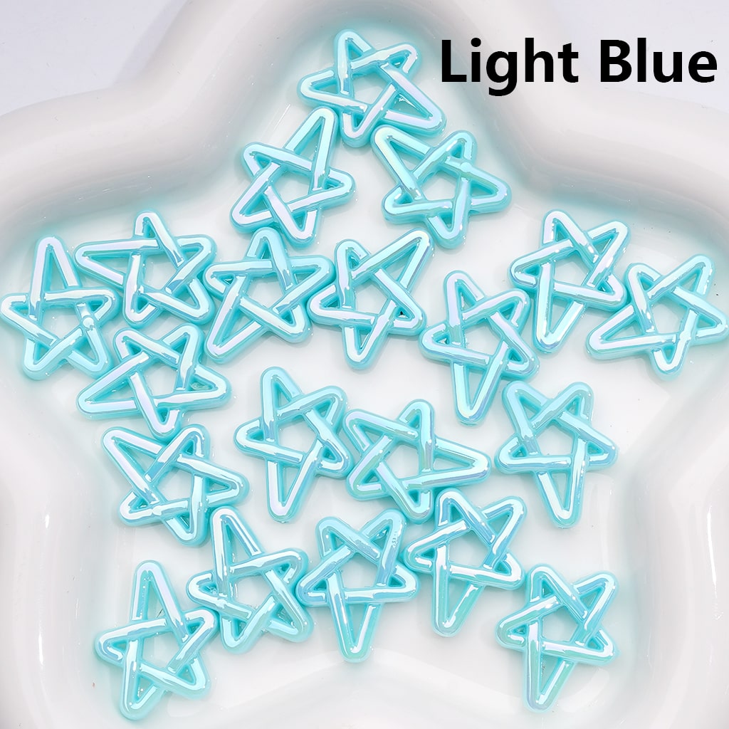 UV Coated Acrylic Beads Shiny Five-Pointed Star Design Multi-Color 19×24MM (Single Color is available for 500pcs(Whole Bag))