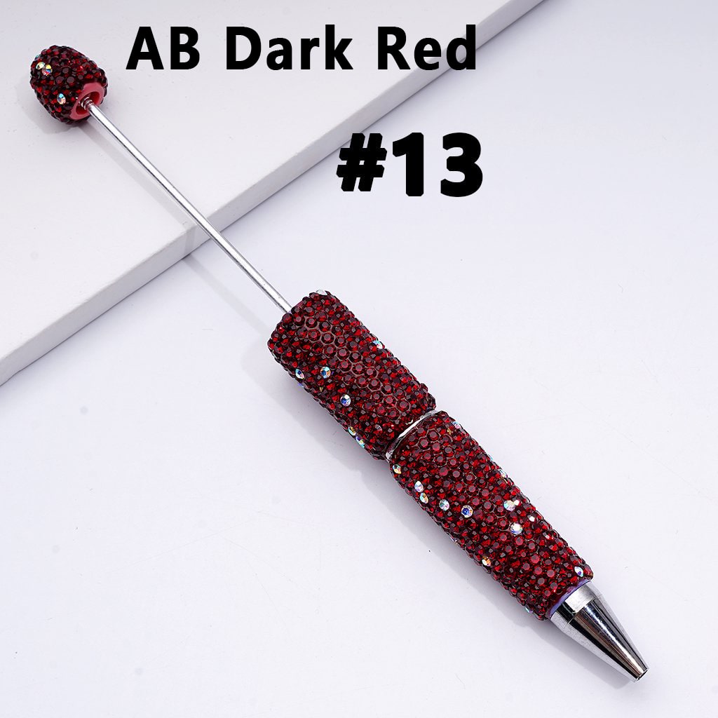 Beadable Clay Pens – Fully Wrapped in Multi-Color & AB Rhinestones for a Vibrant, Eye-Catching Design