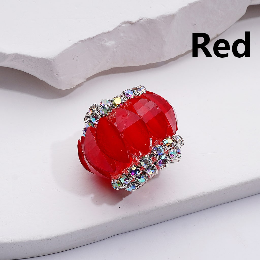 Halloween Pumpkin Acrylic Beads with Multi-Color AB Rhinestones and Chain Design 21*17MM