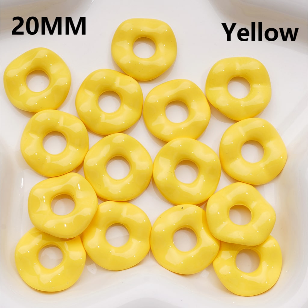 Wave Shape Spacer Acrylic Beads Large Hole Multicolor or Single Shade 20MM
