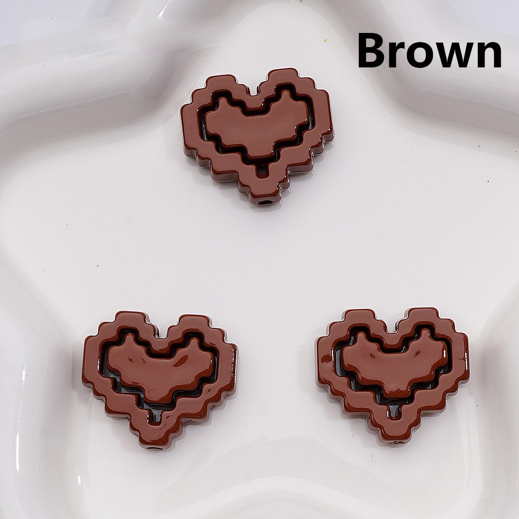 Hearts & Hearts Frame Puzzle Set Acrylic Beads Cute 30*26MM (1pcs heart + 1pcs heart frame is 1 set, 20pcs is 10 sets, Single Color is available for 200 sets Whole bag)