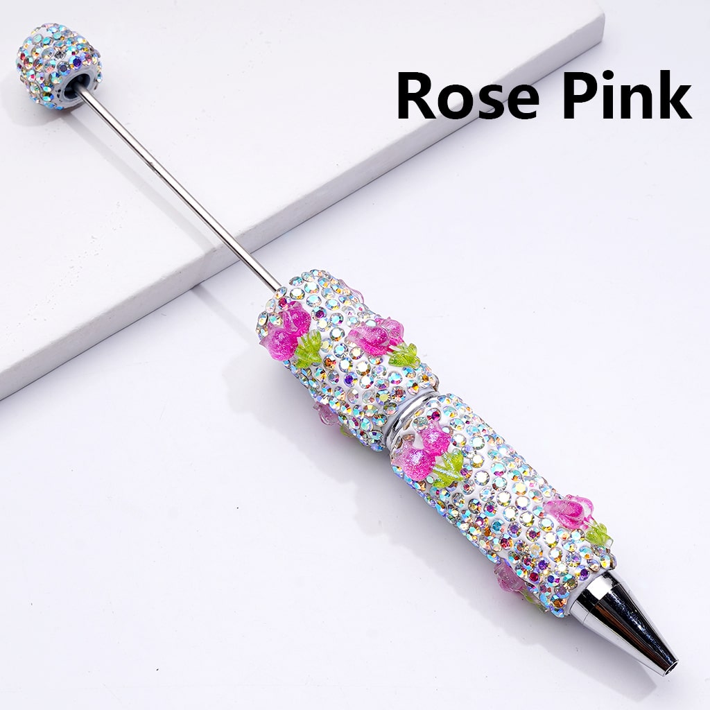 Cute Tulip Flower Clay Pen with Shiny AB Rhinestones