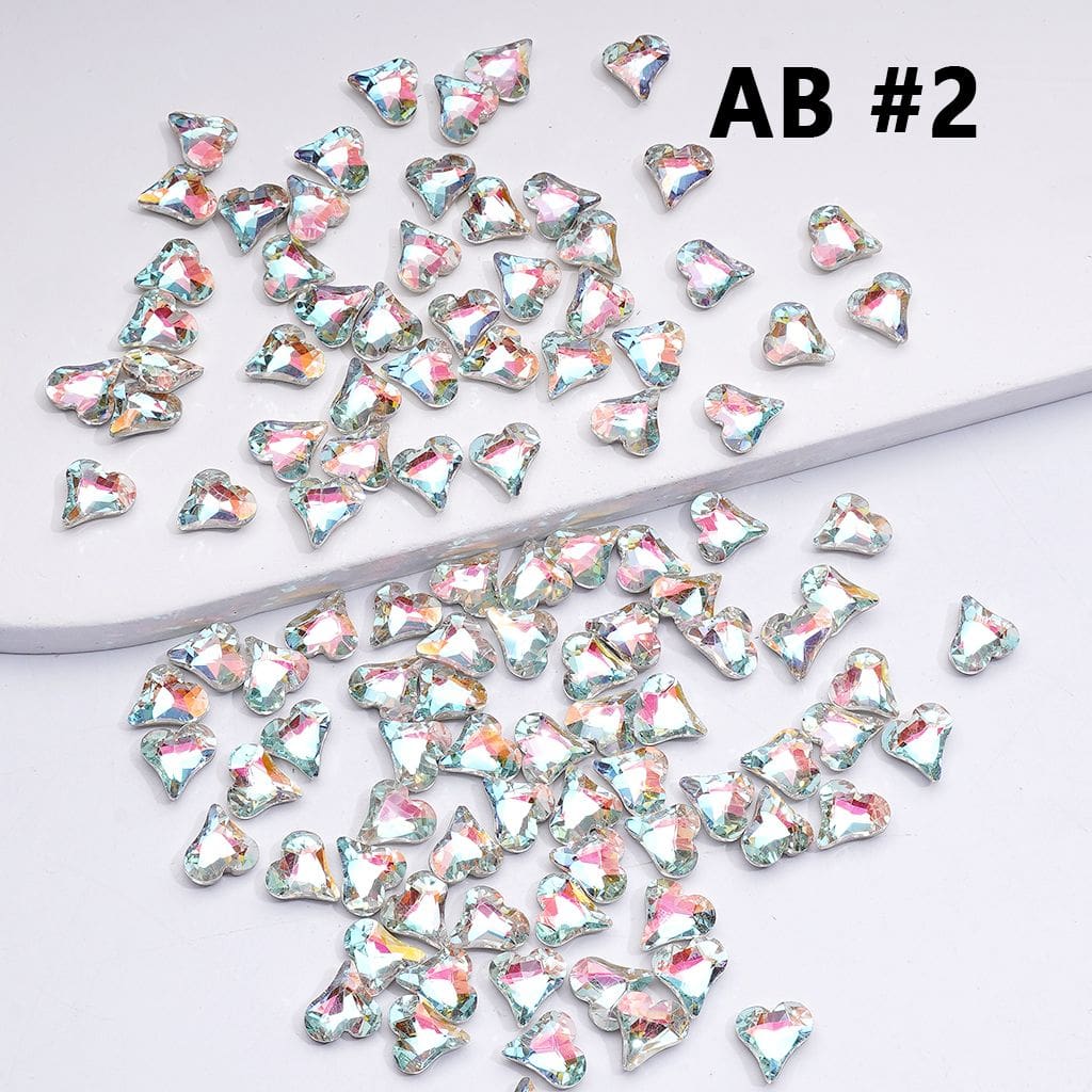 Mini Shiny Heart Charms for Jewelry Making Cute Design, 8*9MM