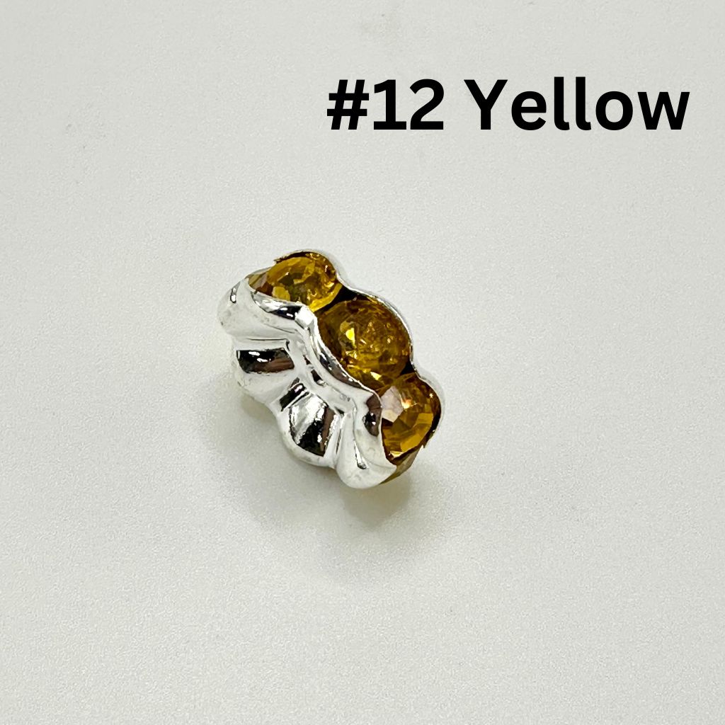 Wavy Spacers with Rhinestones in Solid Colors, Huge, 20mm, ZJ