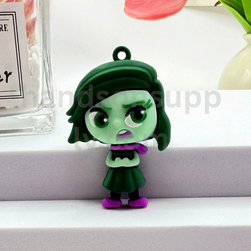 Large 3D Inside Out Character Design for Keychains Rubber Silicone Beads