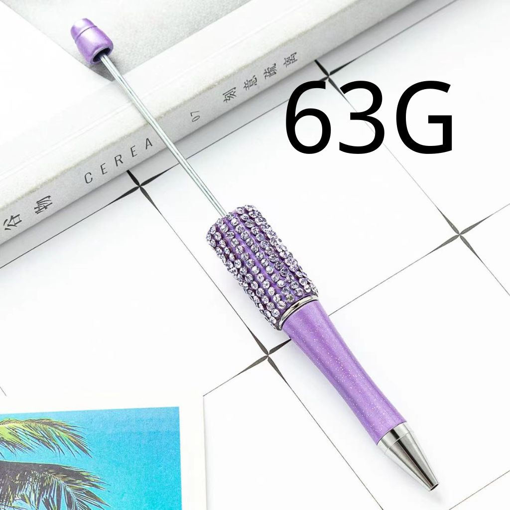 Solid Color Beadable Pens with Coordinated Rhinestone