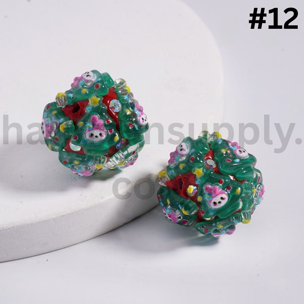 Christmas Icons & Sanrio Characters Santa, Snowman, Christmas Hat Socks Elk Snowman Christmas Tree, Pochacco Cinnamonrol Pom Pom Puri AB Rhinestones & More 20mm Clay Beads