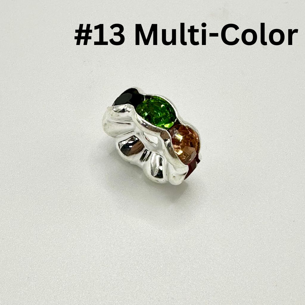 Wavy Spacers with Rhinestones in Solid Colors, Huge, 20mm, ZJ