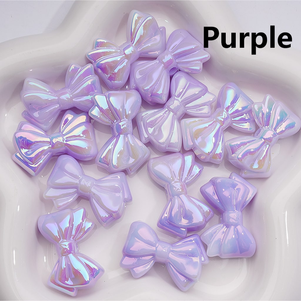 Luminous Bowknots UV Coating Acrylic Bead 32*22MM (Single Color is available for 200pcs Whole bag)