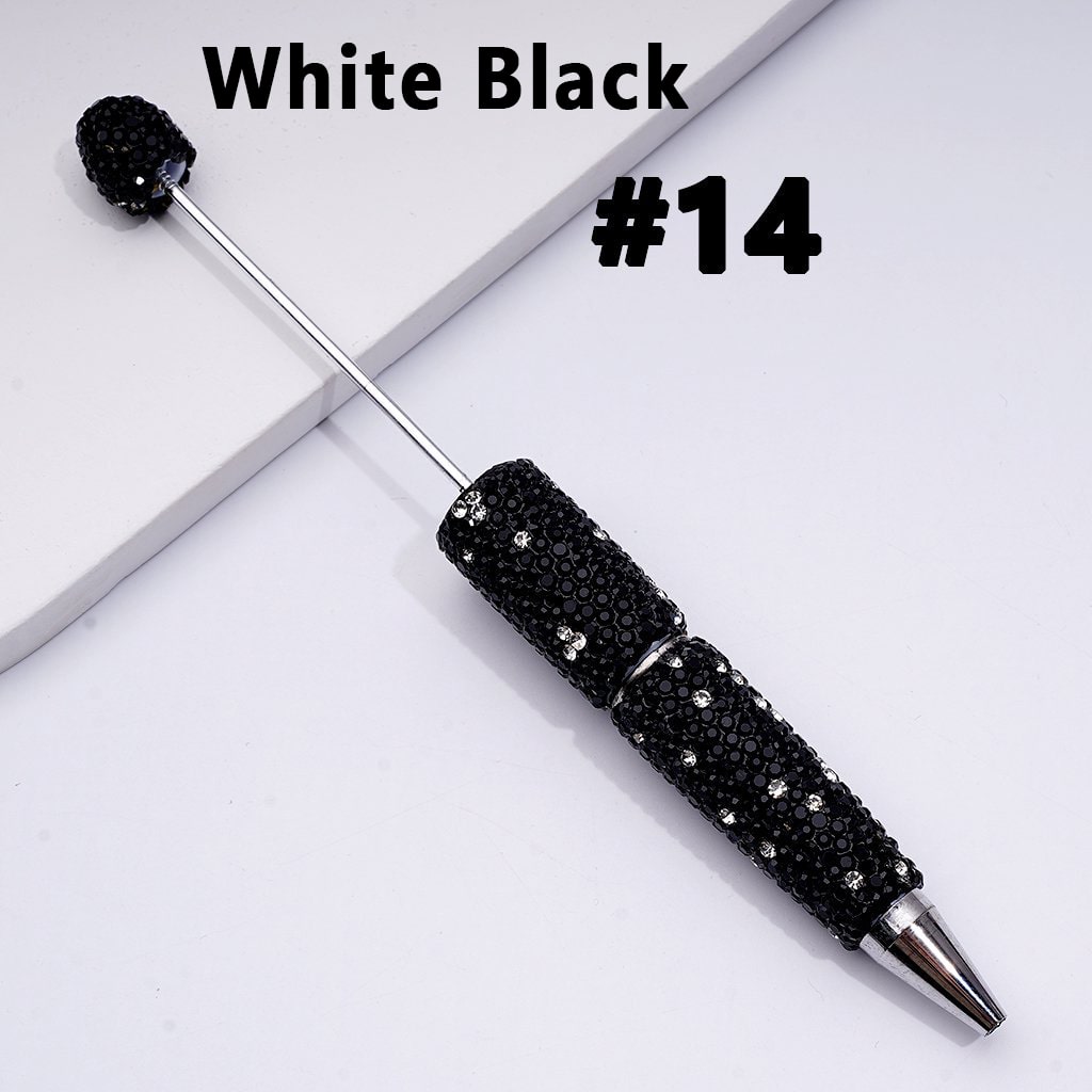 Beadable Clay Pens – Fully Wrapped in Multi-Color & AB Rhinestones for a Vibrant, Eye-Catching Design