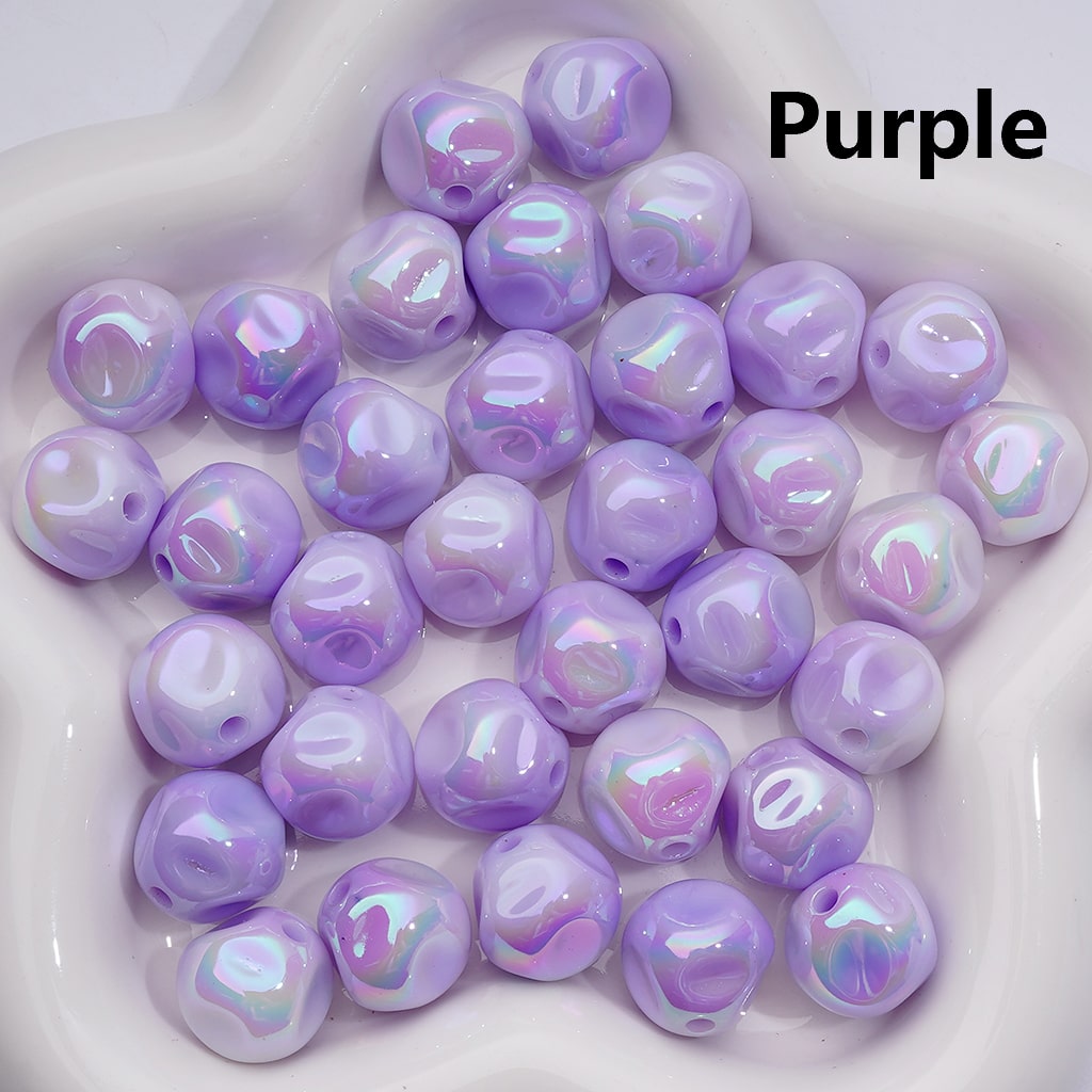 Luminous Mini Aerolite Shape UV Coating Acrylic Beads 16MM (Single Color is available for 200pcs Whole bag)