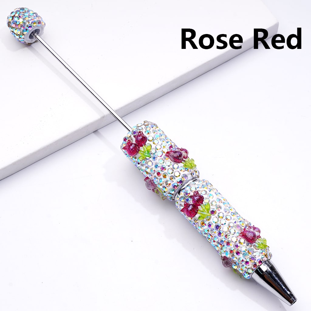 Cute Tulip Flower Clay Pen with Shiny AB Rhinestones