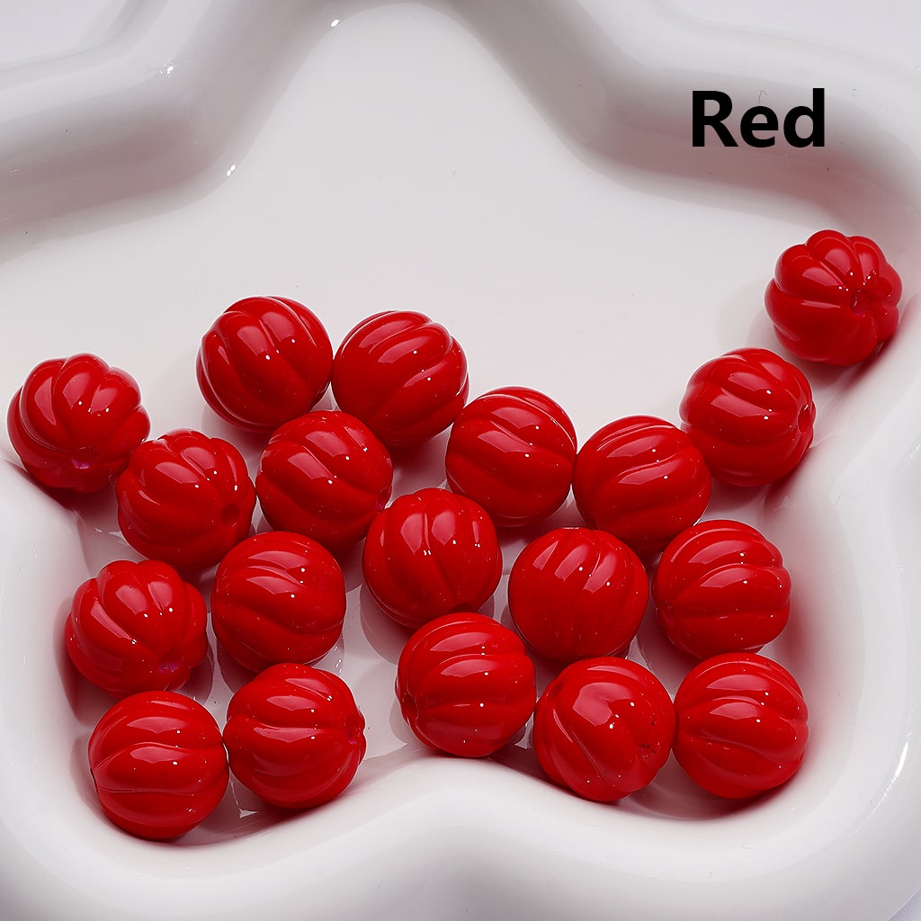 Pumpkin Halloween Acrylic Beads Stoving Varnish Solid Color 16MM (Single Color is available for 200pcs Whole bag)