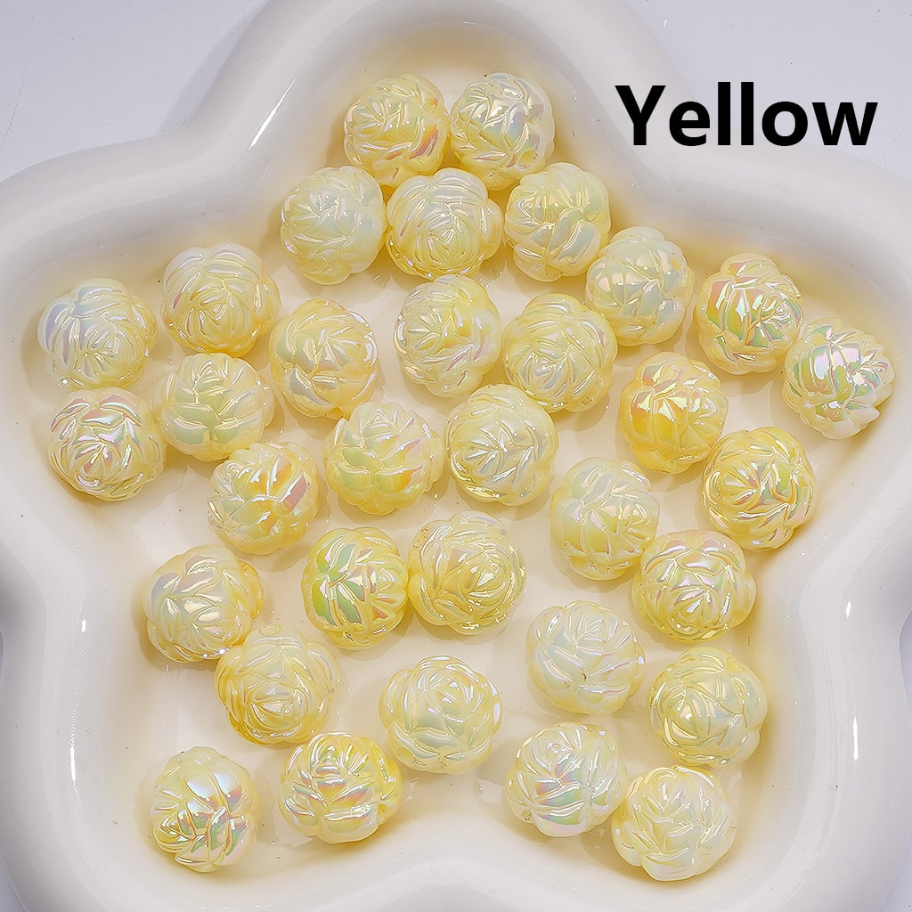 Luminous Cute Rose Flower UV Coating Acrylic Bead 16MM (Single Color is available for 200pcs Whole bag)