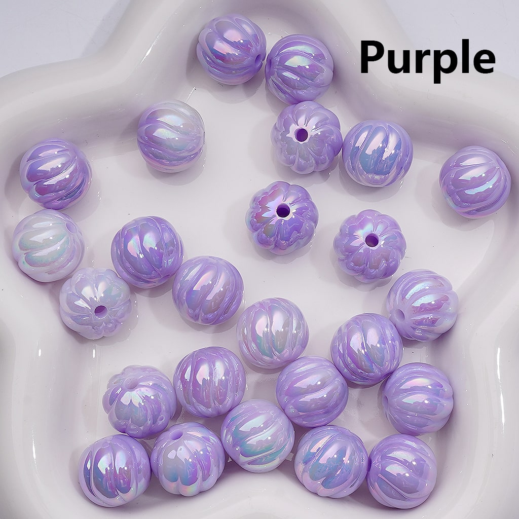 Luminous Cute Pumpkin UV Coating Acrylic Bead 16MM (Single Color is available for 200pcs Whole bag)