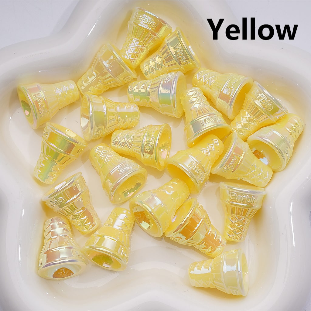 Luminous Ice Cream Cone UV Coating Acrylic Bead 21*18MM (Single Color is available for 200pcs Whole bag)