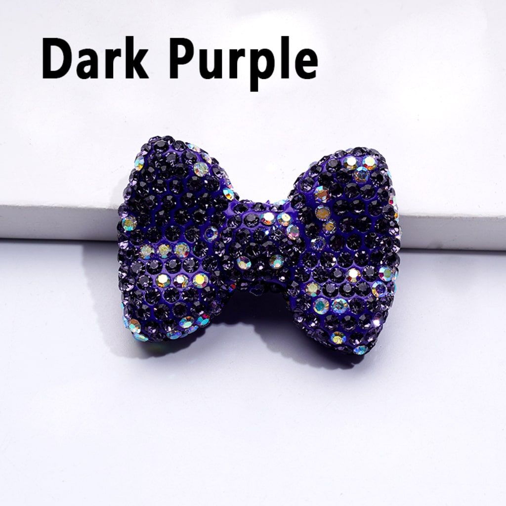 Sparkling Multi-Color Bowknot Clay Beads with Radiant Rhinestones 28x40MM