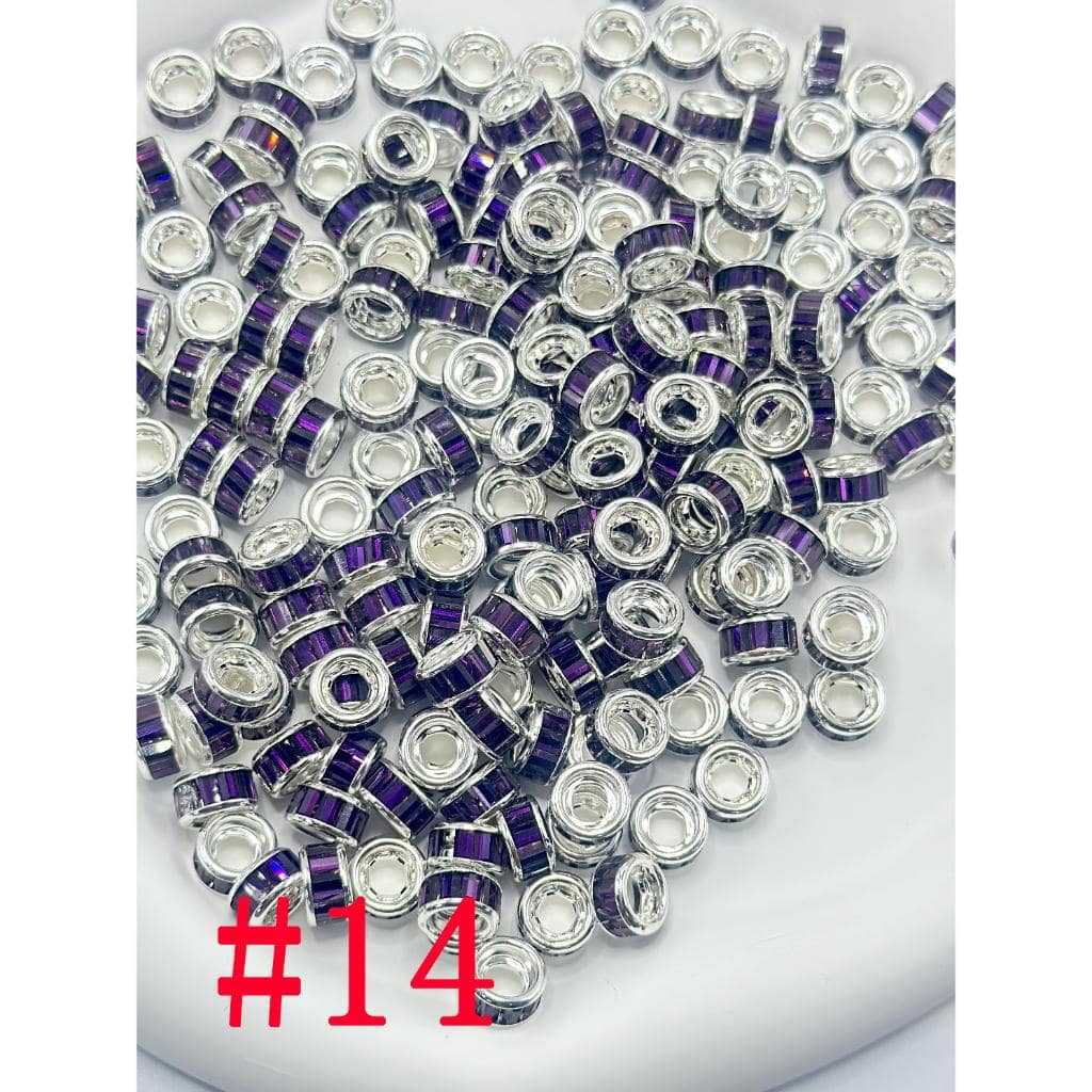 Spacers with Crystal Rhinestones, Round 10mm by 5mm
