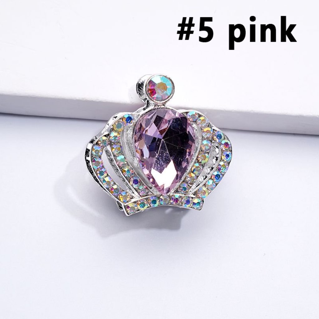 Alloy Bling Bling Silver Crown with Mini AB Rhinestones Colorful Water Drops Beads, Around 24*23MM