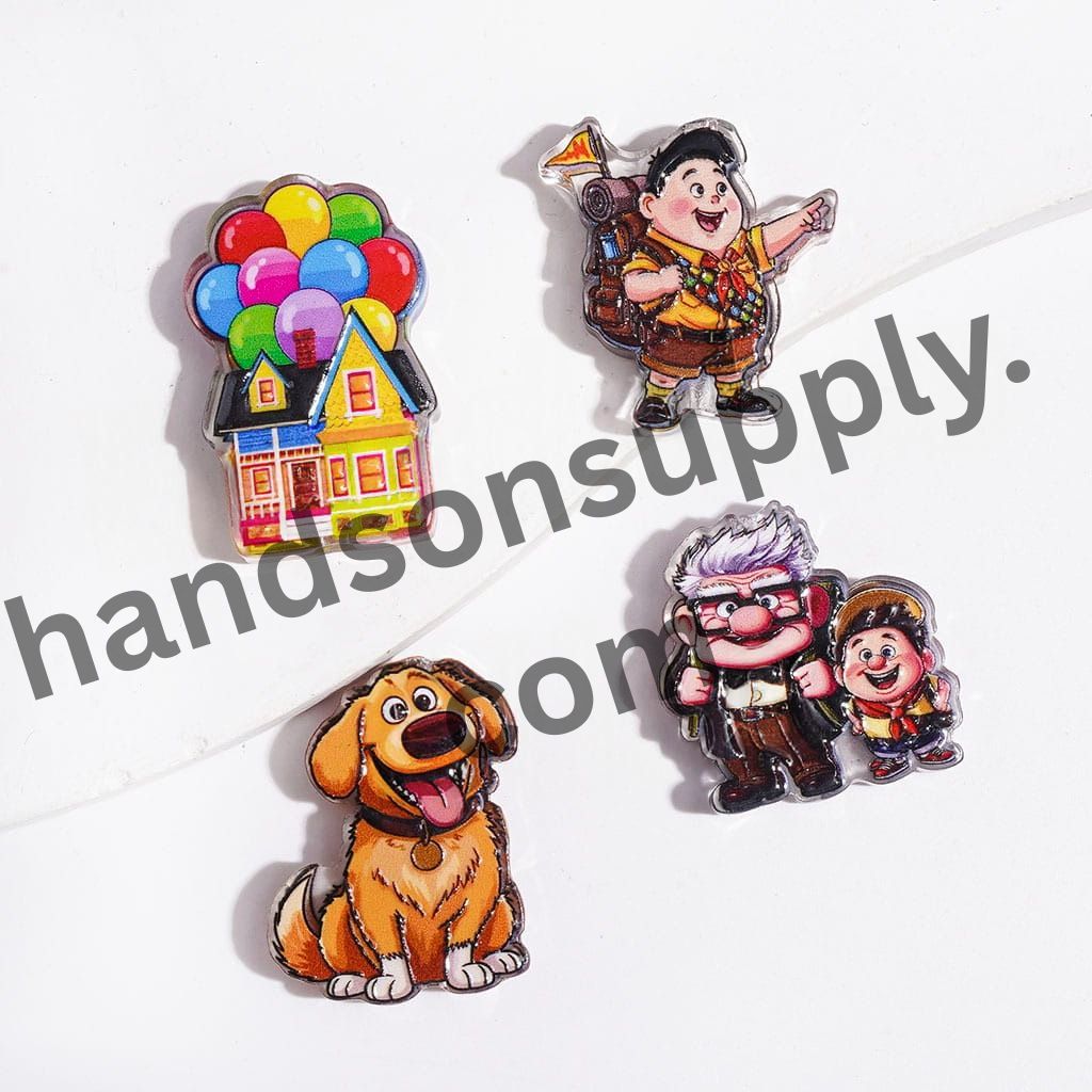 Skybound Flying House Adventure Characters on Semi-Clear Acrylic Beads, Random Mix