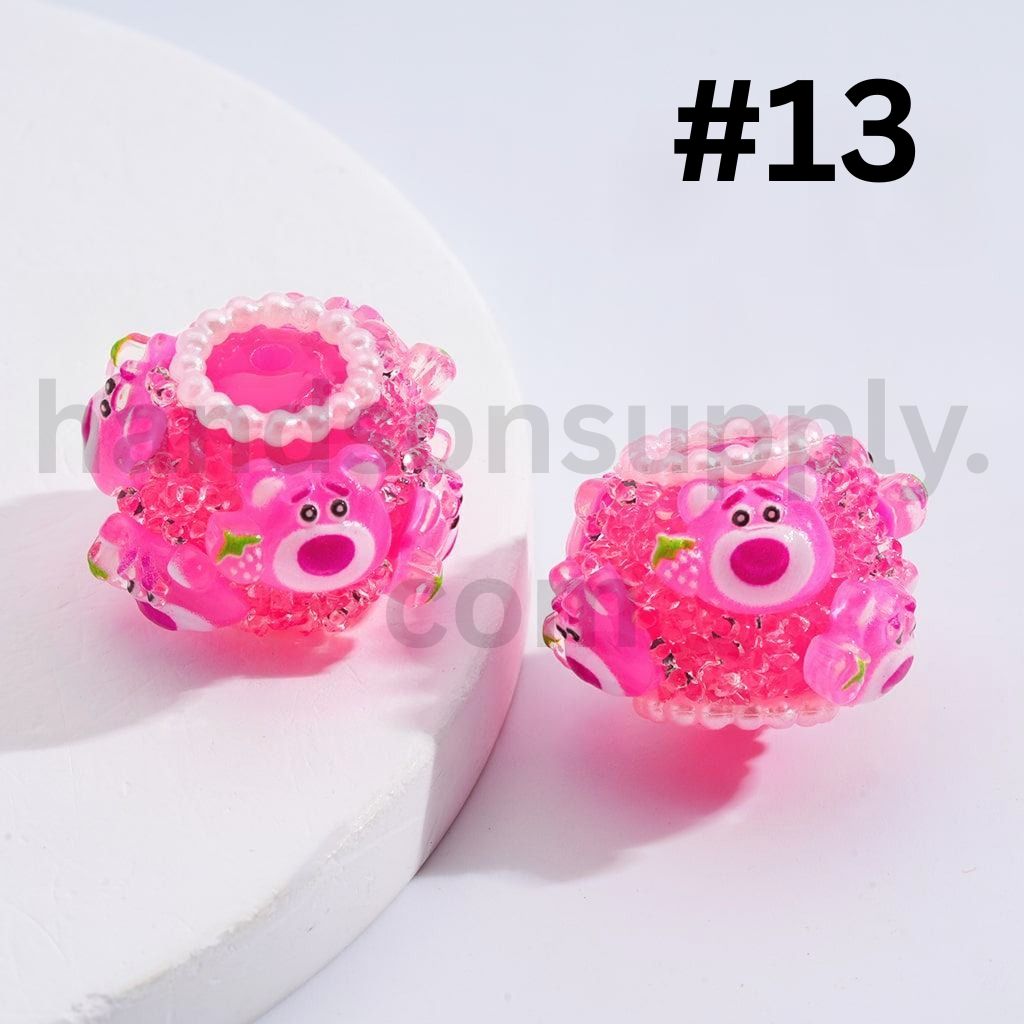 Cute Character Mix Kurom, Monster, Micke, Minni, Toy Bear Sugar Acrylic Beads Multi-Color Around 18*22MM