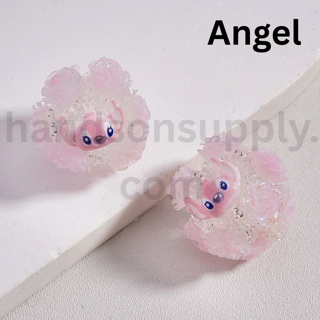 Luminous Cartoon Flower Characters Kuromi, Donald Duck, Minnie, Winnie the Pooh, Hello Kitty, Stitch, James P. Sullivan, Capybara, Cinnamonroll Acrylic Beads Multi Color Mix