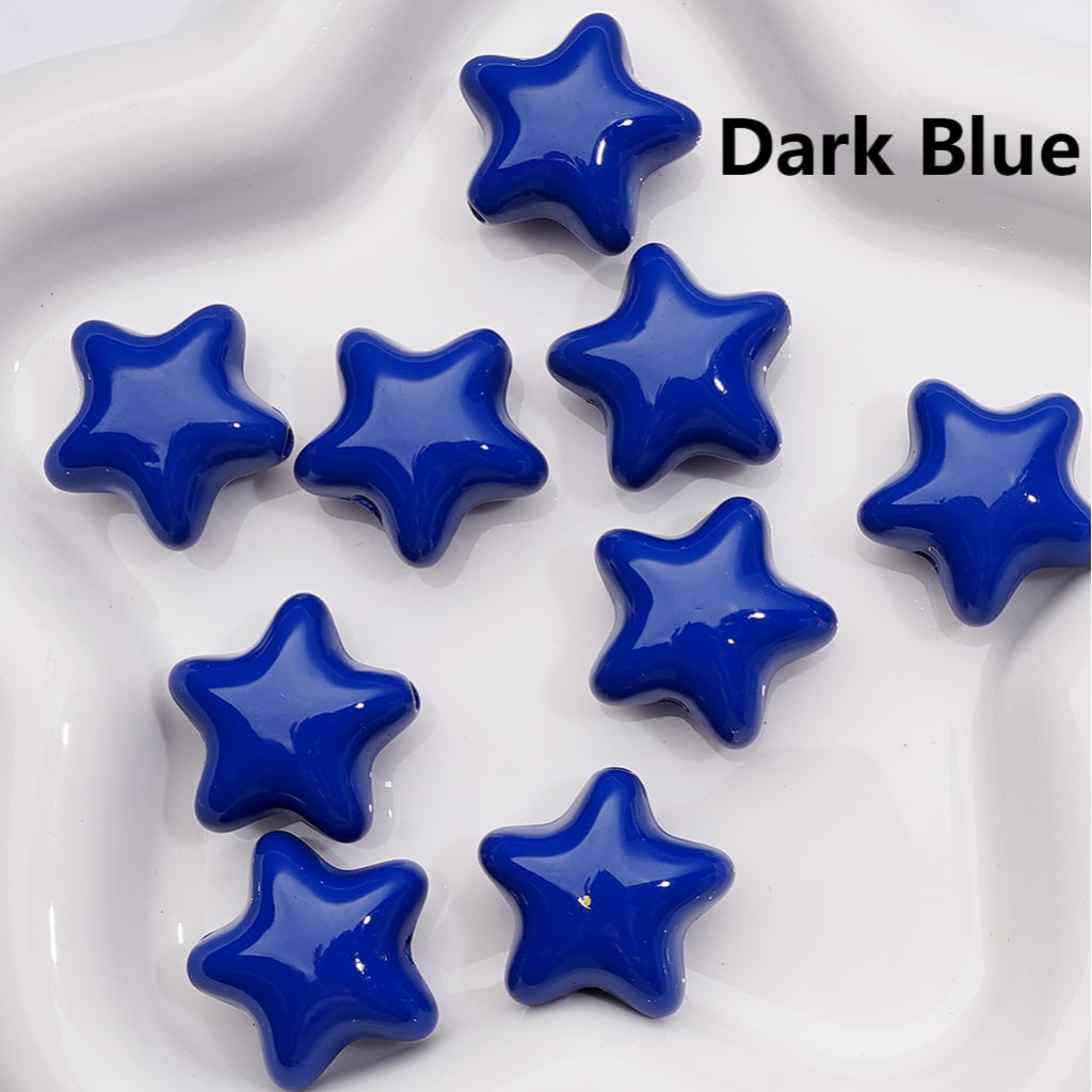 Solid Color Five-Pointed Star Acrylic Beads Stoving Varnish 23MM (Single Color is available for 200pcs Whole bag)