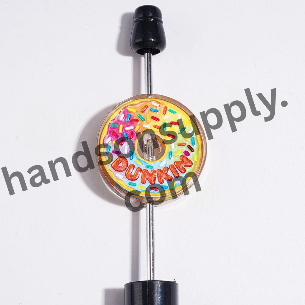 Sweet Doughnut Designs in Assorted Toppings Semi-Clear Acrylic Beads, Random Mix