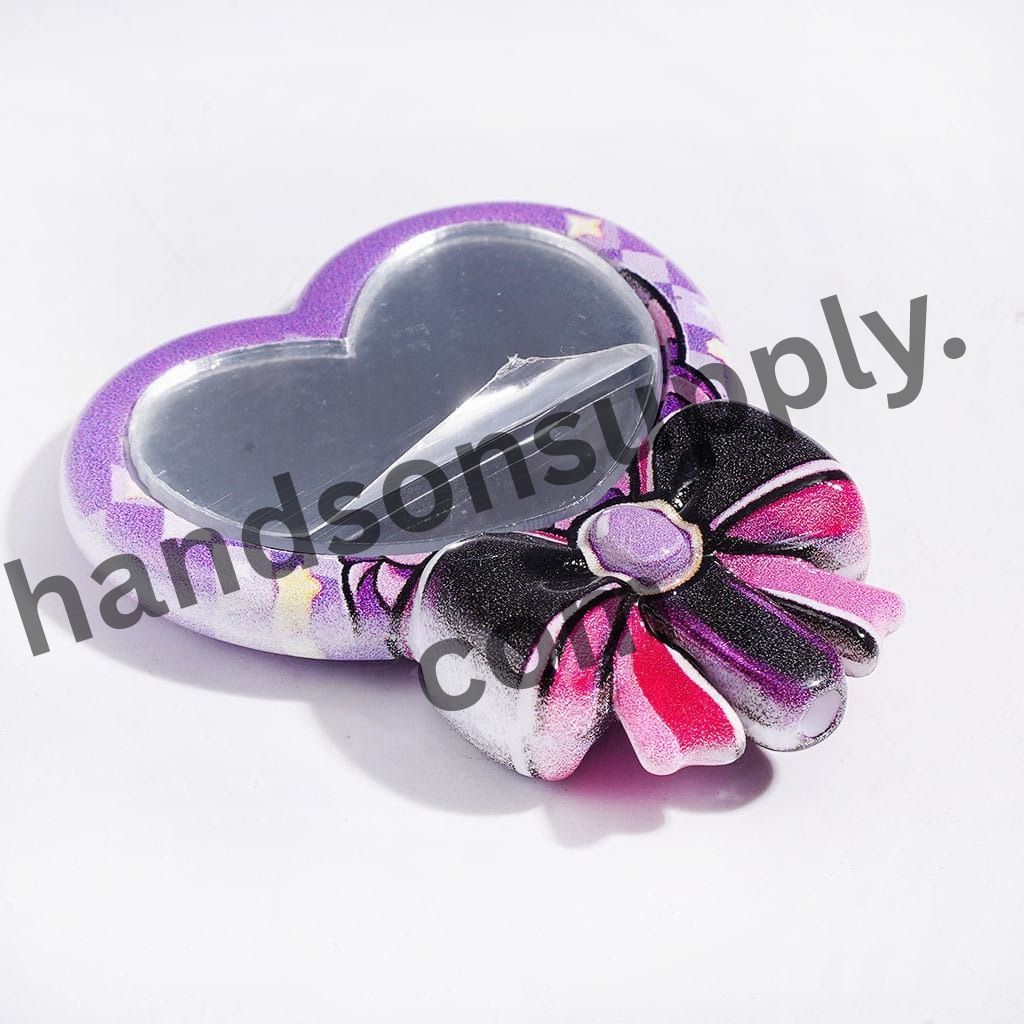 Fantasy Girl in Rabbit Hole World with Magic Mirror, Heart Mirror and Bowtie Designs Acrylic Beads, 41*50MM, Random Mix