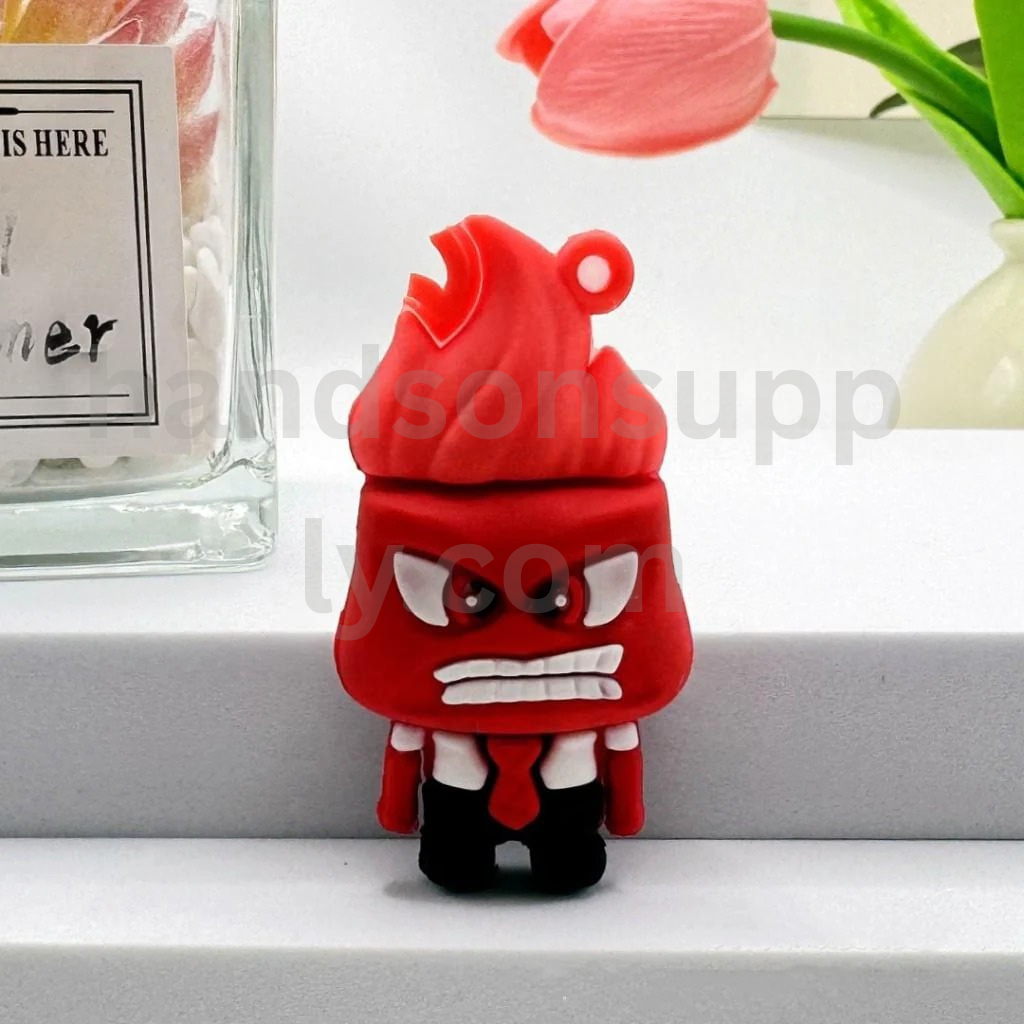 Large 3D Inside Out Character Design for Keychains Rubber Silicone Beads