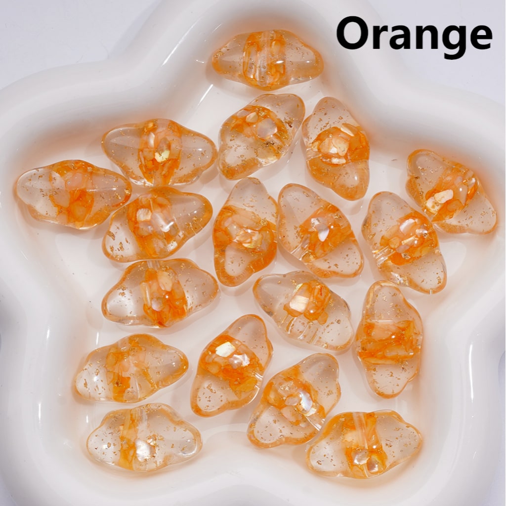 Clear Heart Acrylic Beads with Multi-Color Shells & Gold Foil Paper 13*22MM (Single Color is available for 200pcs(Whole bag))