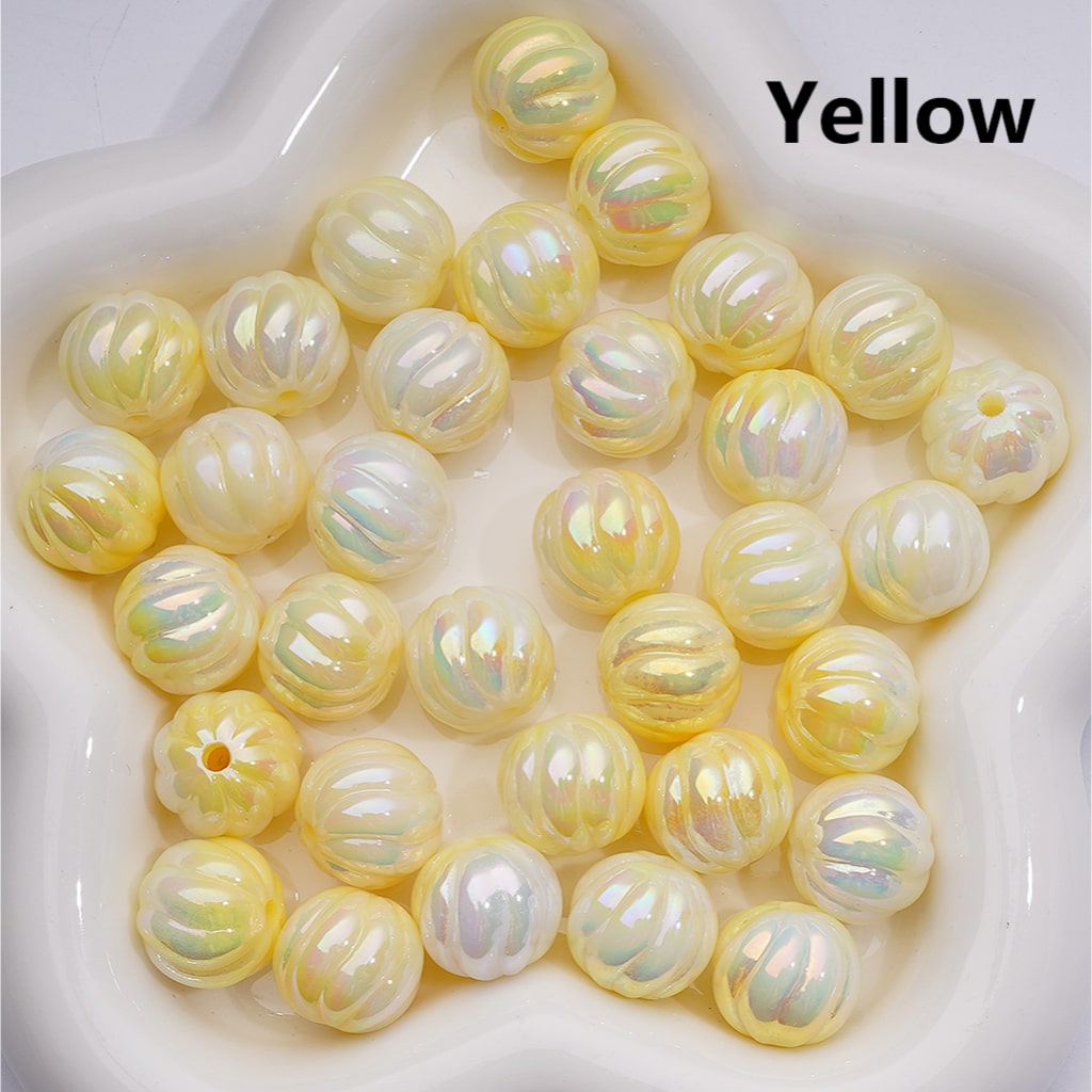 Luminous Cute Pumpkin UV Coating Acrylic Bead 16MM (Single Color is available for 200pcs Whole bag)