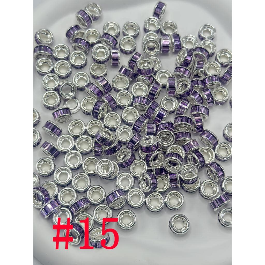 Spacers with Crystal Rhinestones, Round 10mm by 5mm