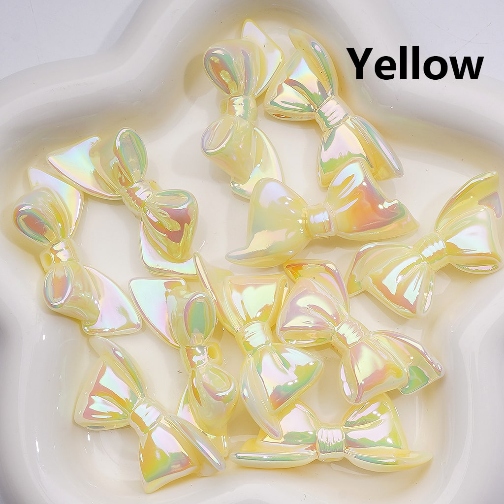 Large Luminous Bowknots UV Coating Acrylic Bead 46*21MM (Single Color is available for 200pcs Whole bag)