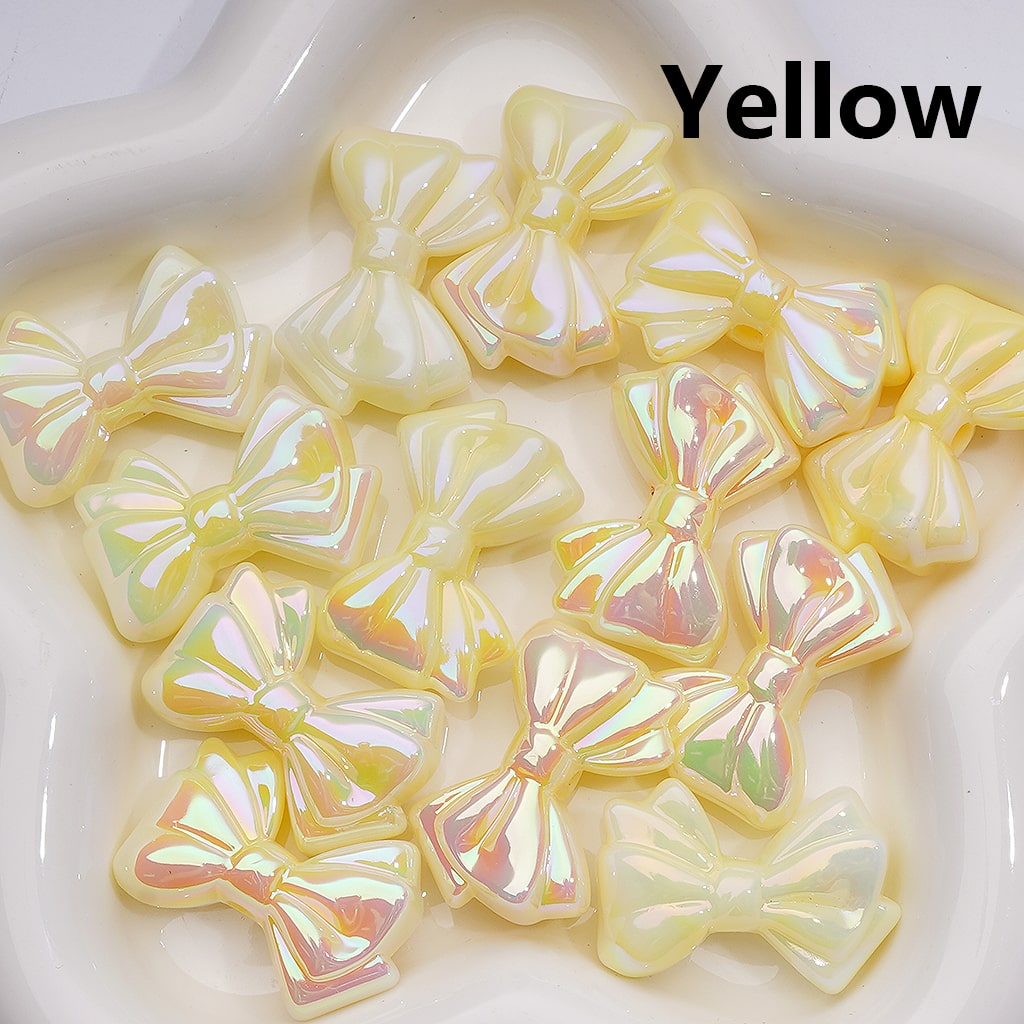 Luminous Bowknots UV Coating Acrylic Bead 32*22MM (Single Color is available for 200pcs Whole bag)