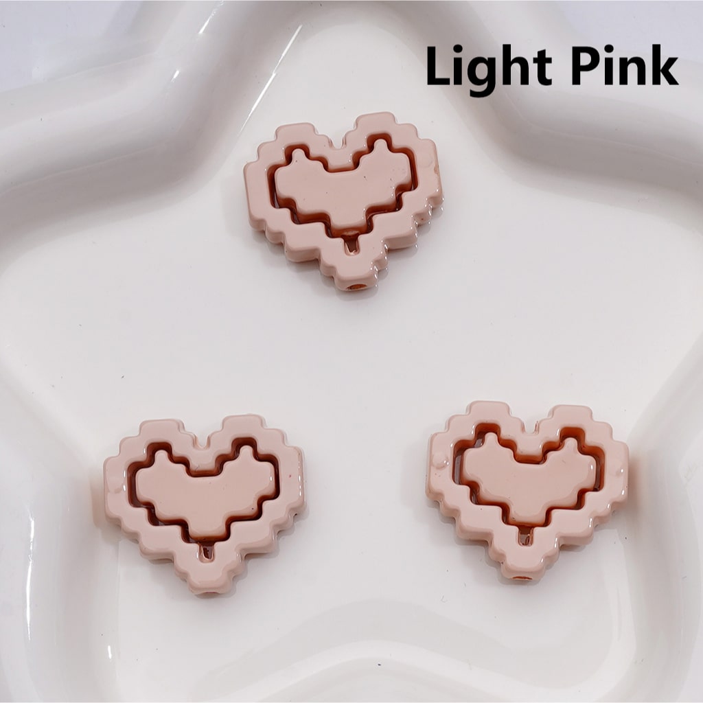 Hearts & Hearts Frame Puzzle Set Acrylic Beads Cute 30*26MM (1pcs heart + 1pcs heart frame is 1 set, 20pcs is 10 sets, Single Color is available for 200 sets Whole bag)