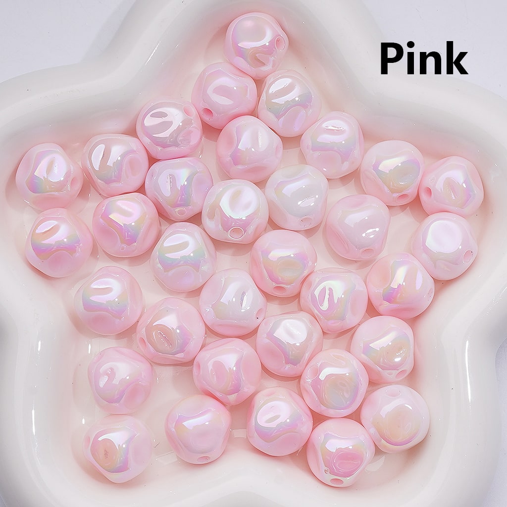 Luminous Mini Aerolite Shape UV Coating Acrylic Beads 16MM (Single Color is available for 200pcs Whole bag)