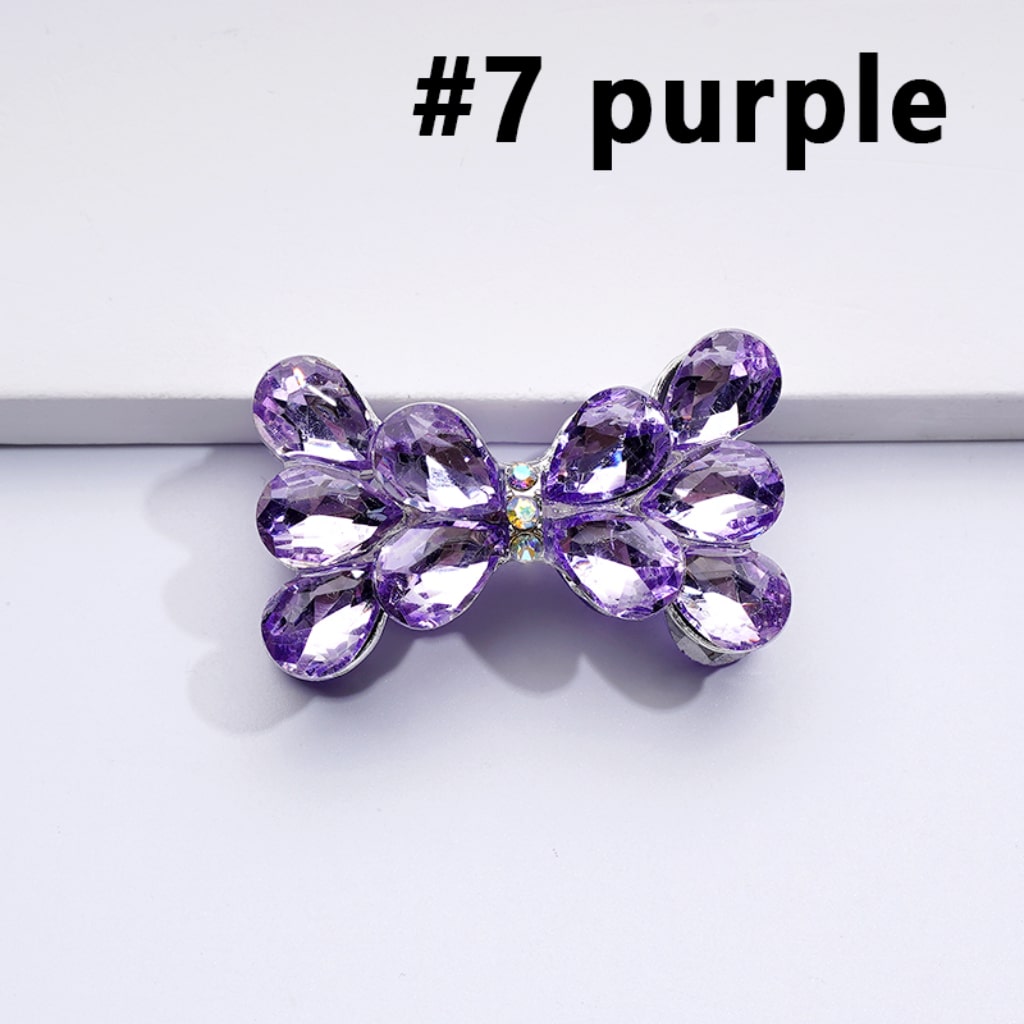 Silver Alloy Bling Bling Fancy Bowknot with Colorful & AB Shiny Rhinestones Beads, Around 37*22MM