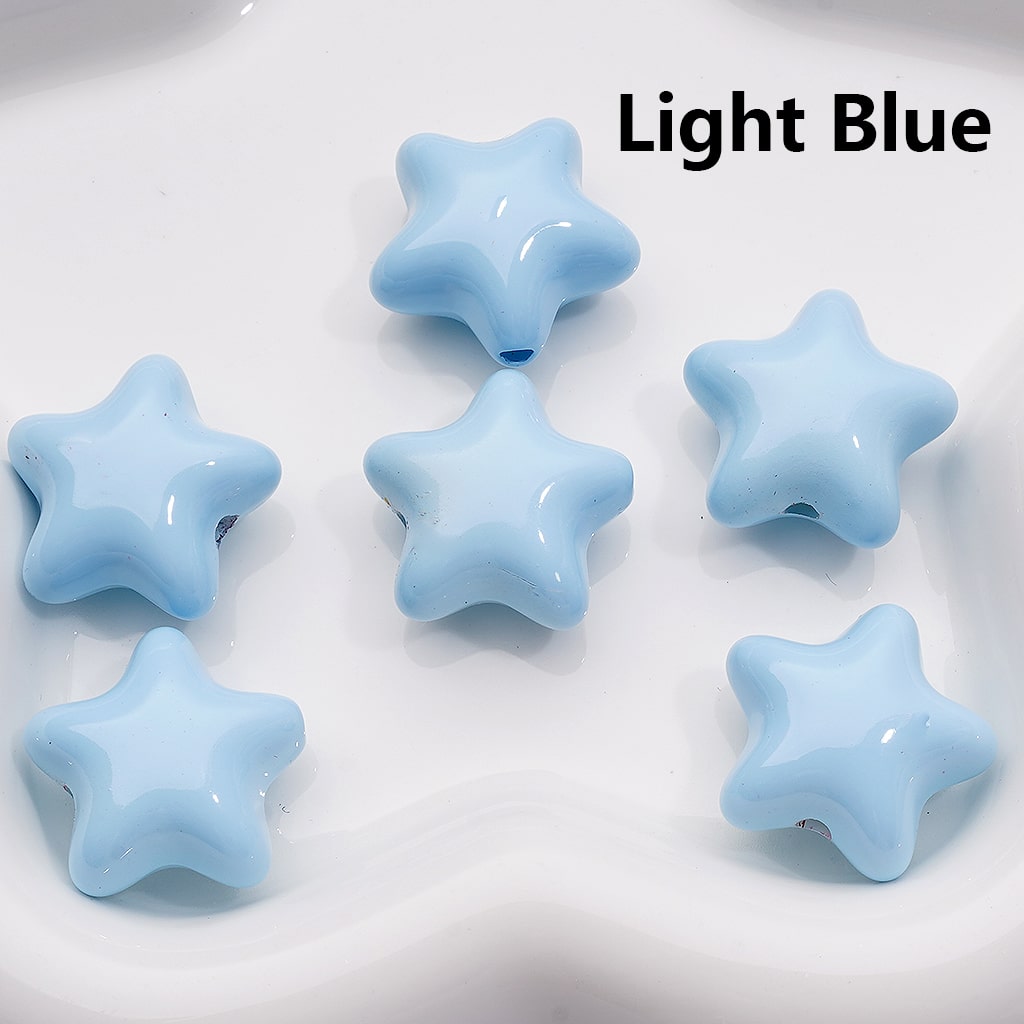 Solid Color Five-Pointed Star Acrylic Beads Stoving Varnish 23MM (Single Color is available for 200pcs Whole bag)