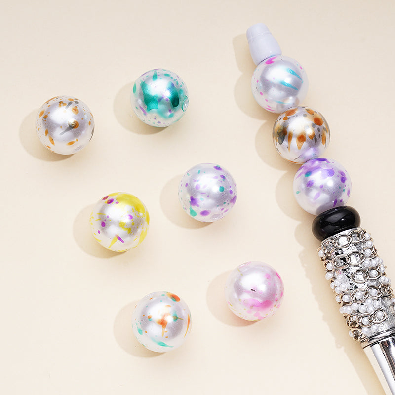 Pearl Design Abstract Splatter Acrylic Beads, Random Mix, 16MM