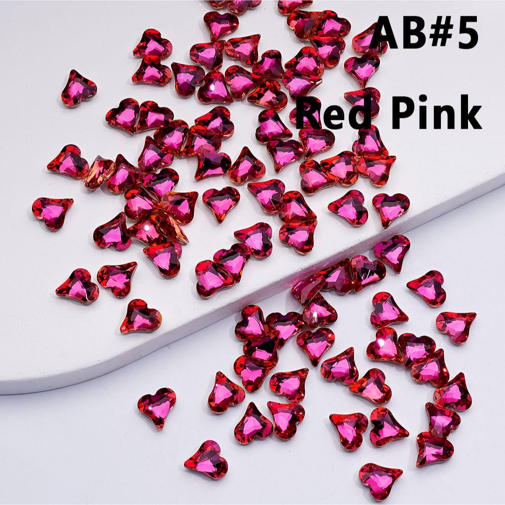 Mini Shiny Heart Charms for Jewelry Making Cute Design, 8*9MM