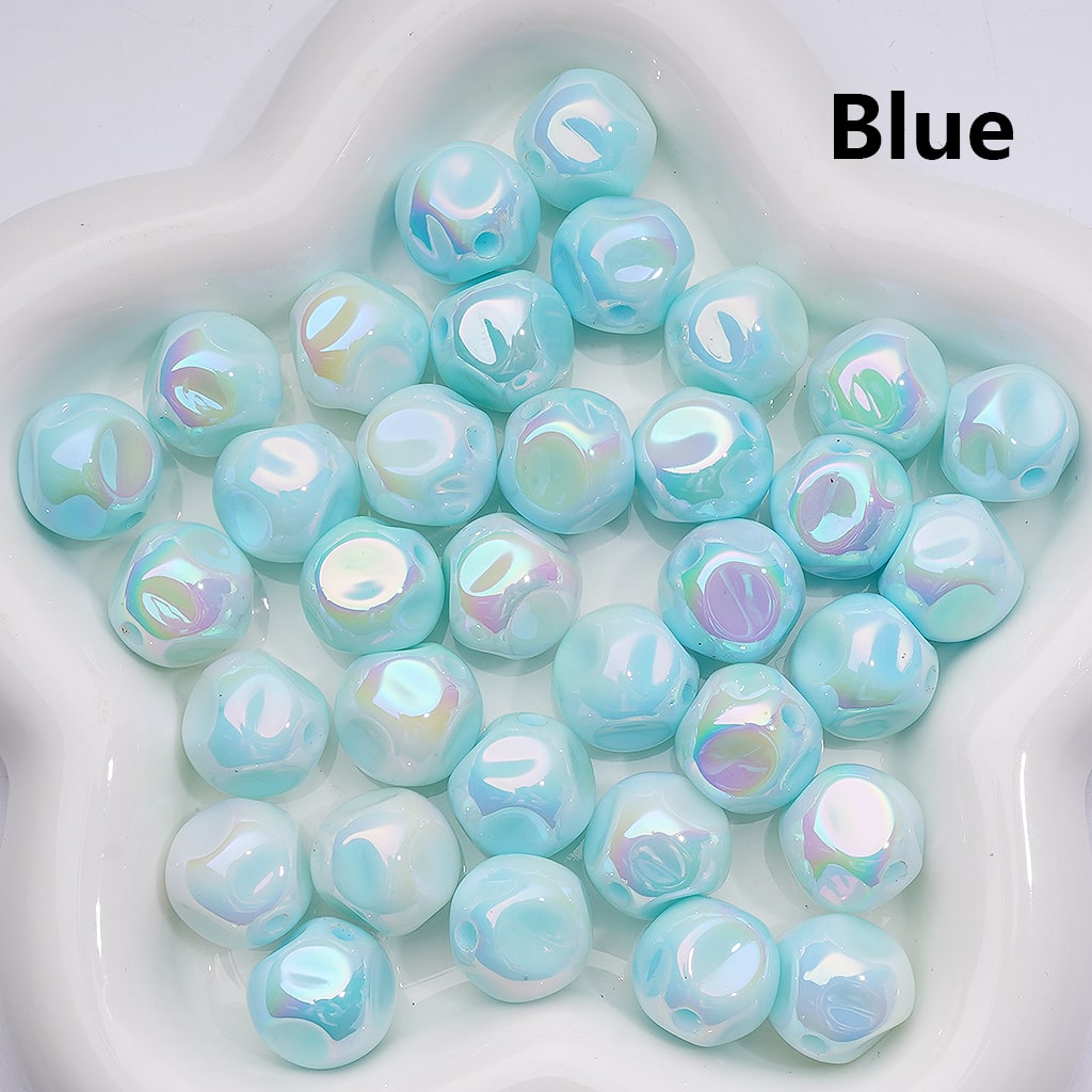 Luminous Mini Aerolite Shape UV Coating Acrylic Beads 16MM (Single Color is available for 200pcs Whole bag)