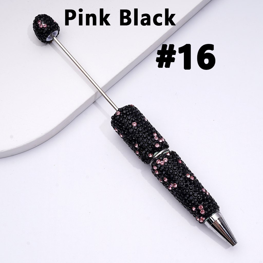Beadable Clay Pens – Fully Wrapped in Multi-Color & AB Rhinestones for a Vibrant, Eye-Catching Design