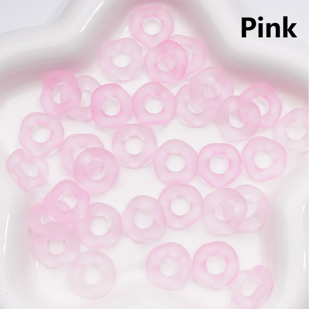 Frosted Wave Shape Large Hole Multi-Color Translucent Spacer Beads 16MM (Single Color is only available for 500pcs(Whole bag))