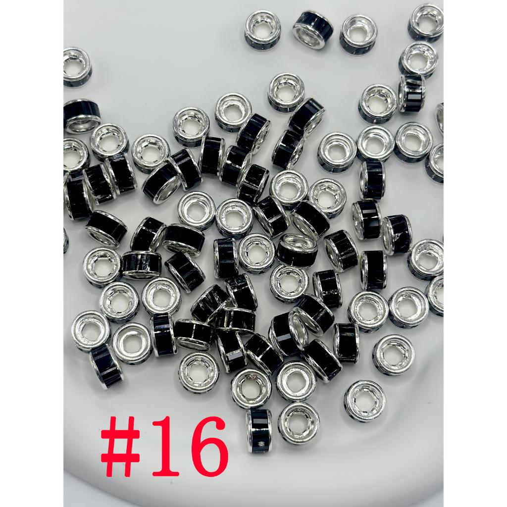 Spacers with Crystal Rhinestones, Round 10mm by 5mm