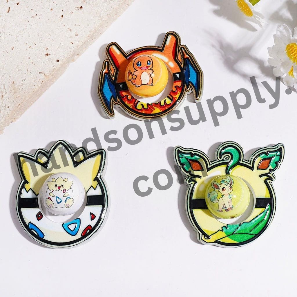 Small Monster Character Designs with Magic Egg Frame & Round Acrylic Beads, Random Mix (Please Read the Description)