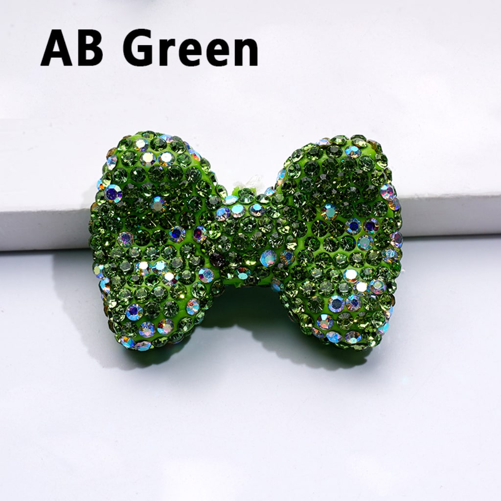Sparkling Multi-Color Bowknot Clay Beads with Radiant Rhinestones 28x40MM