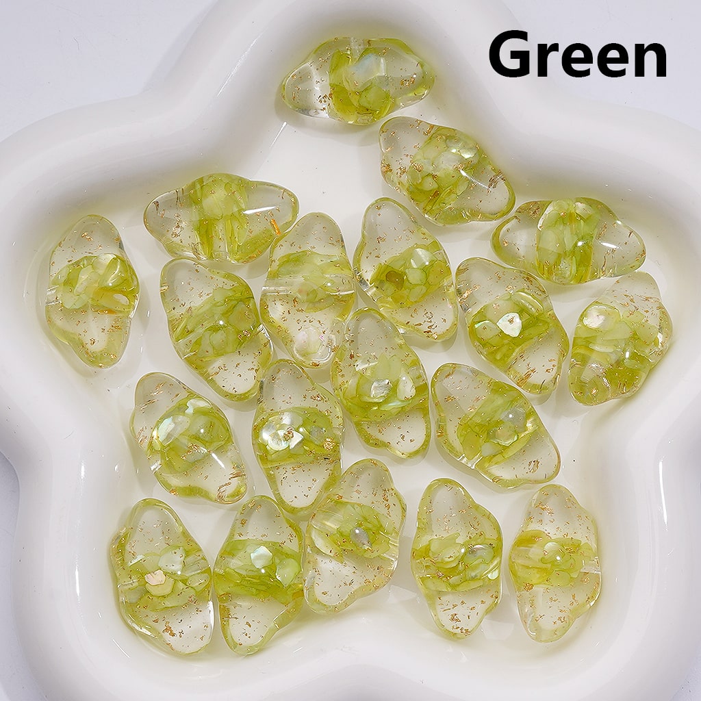 Clear Heart Acrylic Beads with Multi-Color Shells & Gold Foil Paper 13*22MM (Single Color is available for 200pcs(Whole bag))