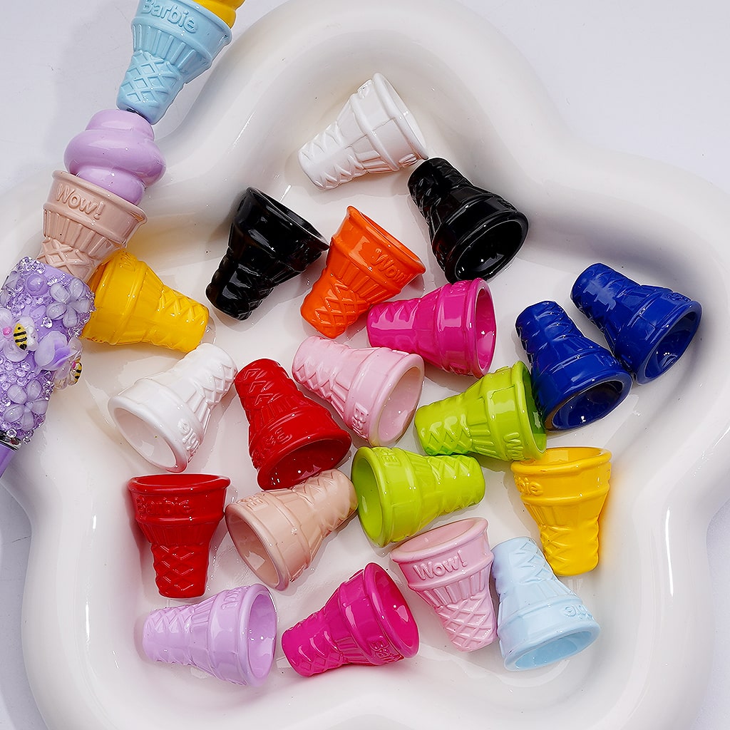 Cute Ice Cream Cone Acrylic Beads, 21*18MM (Single Color is available for 200pcs(Whole bag))